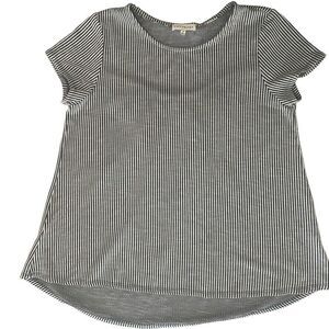 RETROLOGY Navy Striped Top M Swing Babydoll Soft Girly Casual Work Office Date